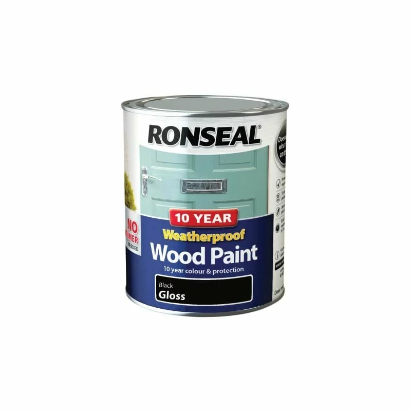RONSEAL 10 Year Weatherproof Wood Paint Black Gloss 750ml RSL38772 3 RONSEAL 10 Year Weatherproof Wood Paint Black Gloss 750ml RSL38772