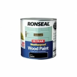 RONSEAL 10 Year Weatherproof Wood Paint Black Satin 2.5 Litre RSL38794