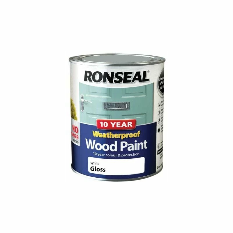 RONSEAL 10 Year Weatherproof Wood Paint White Gloss 750ml RSL38773 4 RONSEAL 10 Year Weatherproof Wood Paint White Gloss 750ml RSL38773 - Image 2