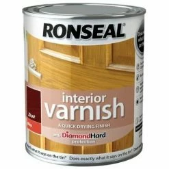 Alternative view of RONSEAL Interior Varnish Quick Dry Gloss Teak 750ml RSLINGTE750