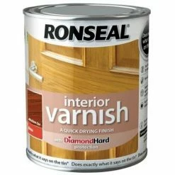 Alternative view of RONSEAL Interior Varnish Quick Dry Gloss Medium Oak 750ml RSLINGMO750