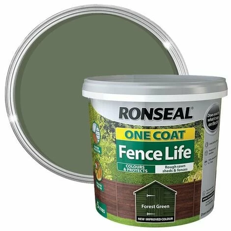Ronseal 5L One Coat Fence Life Paint - Forest Green 3 Ronseal 5L One Coat Fence Life Paint - Forest Green