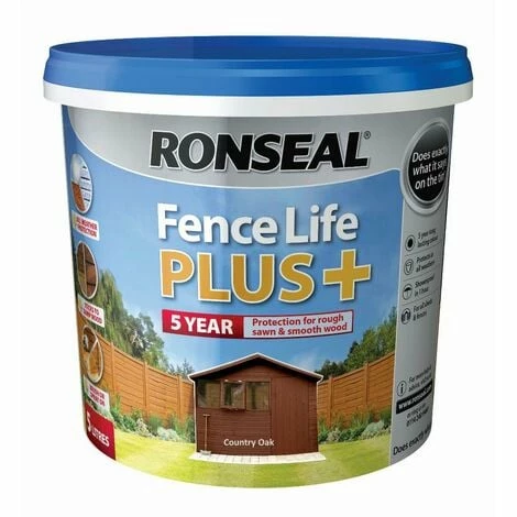 Ronseal Fence Life Plus - Country Oak 5L 3 Ronseal Fence Life Plus - Country Oak 5L