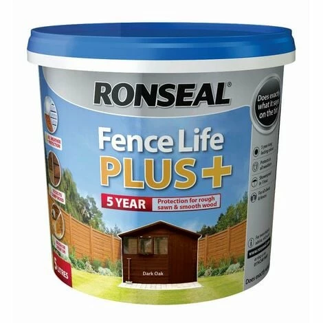 Ronseal Fence Life Plus - Dark Oak - 5L 3 Ronseal Fence Life Plus - Dark Oak - 5L