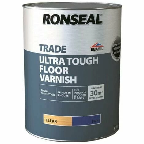 Ronseal Trade Ultra Tough Floor Varnish - Clear Satin - 2.5L 3 Ronseal Trade Ultra Tough Floor Varnish - Clear Satin - 2.5L