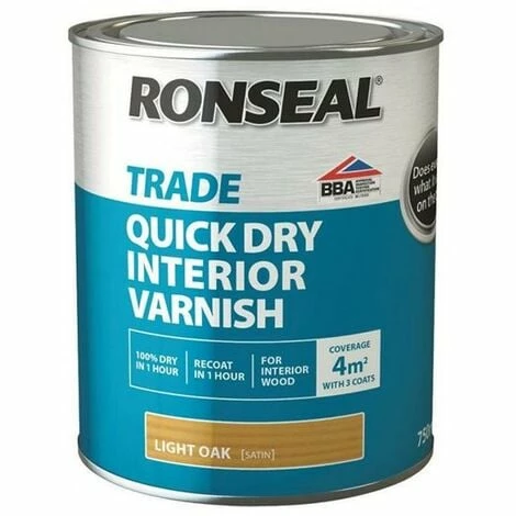 Ronseal Trade Quick Dry Interior Varnish - Light Oak - 750ml 3 Ronseal Trade Quick Dry Interior Varnish - Light Oak - 750ml