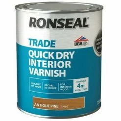 Ronseal Trade Quick Dry Interior Varnish - Antique Pine - 750ml