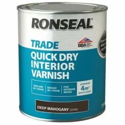 Ronseal Trade Quick Dry Interior Varnish- Deep Mahogany - 750ml