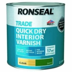 Ronseal Trade Quick Dry Interior Varnish - Clear Matt - 2.5L