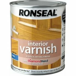 Ronseal 36821 Interior Varnish Quick Dry Satin Light Oak 250ml