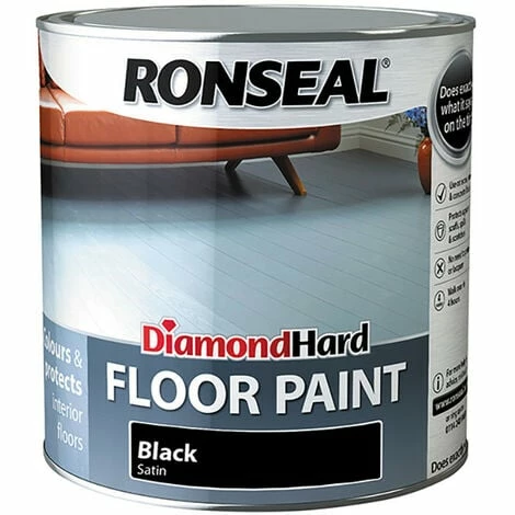 Ronseal RSLDHFPBL25L Diamond Hard Floor Paint Satin Black 2.5 Litre 3 Ronseal RSLDHFPBL25L Diamond Hard Floor Paint Satin Black 2.5 Litre