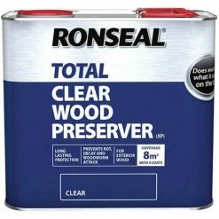 Ronseal RSLTTWPCL25L Trade Total Wood Preserver Clear 2.5 Litre