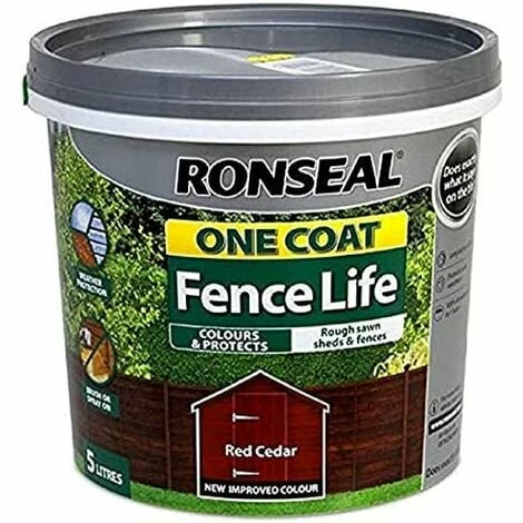 Ronseal 9L One Coat Fence Life Paint - Red Cedar Ronseal 9L One Coat Fence Life Paint - Red Cedar -RONSEAL SHOP 33962368 1