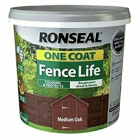 Ronseal 9L One Coat Fence Life Paint - Medium Oak Ronseal 9L One Coat Fence Life Paint - Medium Oak -RONSEAL SHOP 33970753 1