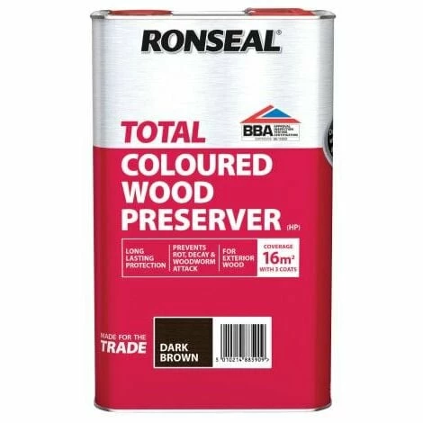 RONSEAL Trade Total Wood Preserver Dark Brown 5 Litre RSLTTWPDB5L 3 RONSEAL Trade Total Wood Preserver Dark Brown 5 Litre RSLTTWPDB5L