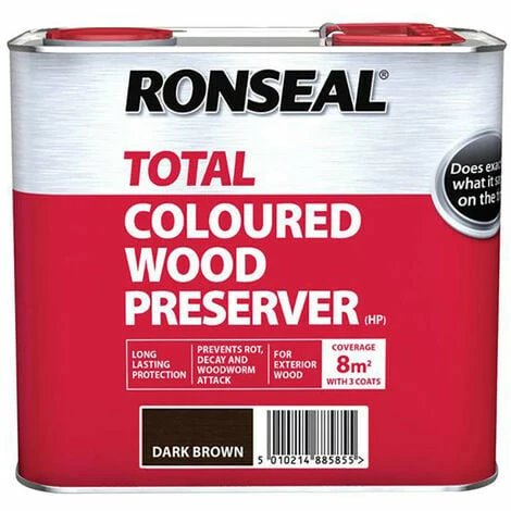 Ronseal RSLTTWPDB25L Trade Total Wood Preserver Dark Brown 2.5 Litre 3 Ronseal RSLTTWPDB25L Trade Total Wood Preserver Dark Brown 2.5 Litre
