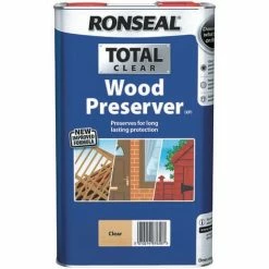 Ronseal Total Wood Preserver - Long Lasting Outdoor Protection - Clear - 5 Litre
