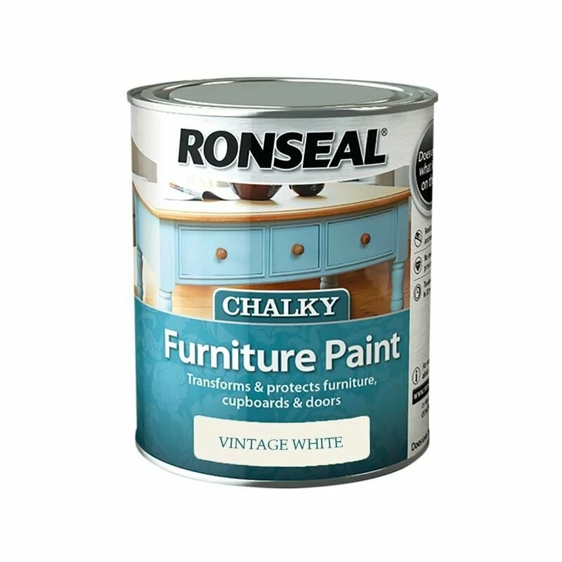 RONSEAL Chalky Furniture Paint Vintage White 750ml RSLCFPVW750 3 RONSEAL Chalky Furniture Paint Vintage White 750ml RSLCFPVW750