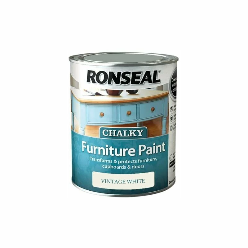 RONSEAL Chalky Furniture Paint Vintage White 750ml RSLCFPVW750 4 RONSEAL Chalky Furniture Paint Vintage White 750ml RSLCFPVW750 - Image 2