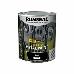 RONSEAL Direct To Metal Paint Black Satin 250ml