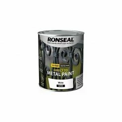 RONSEAL Direct To Metal Paint White Satin 250ml