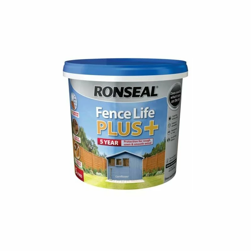 RONSEAL Fence Life Plus+ Cornflower 5 Litre RSLFLPPCF5L 4 RONSEAL Fence Life Plus+ Cornflower 5 Litre RSLFLPPCF5L - Image 2