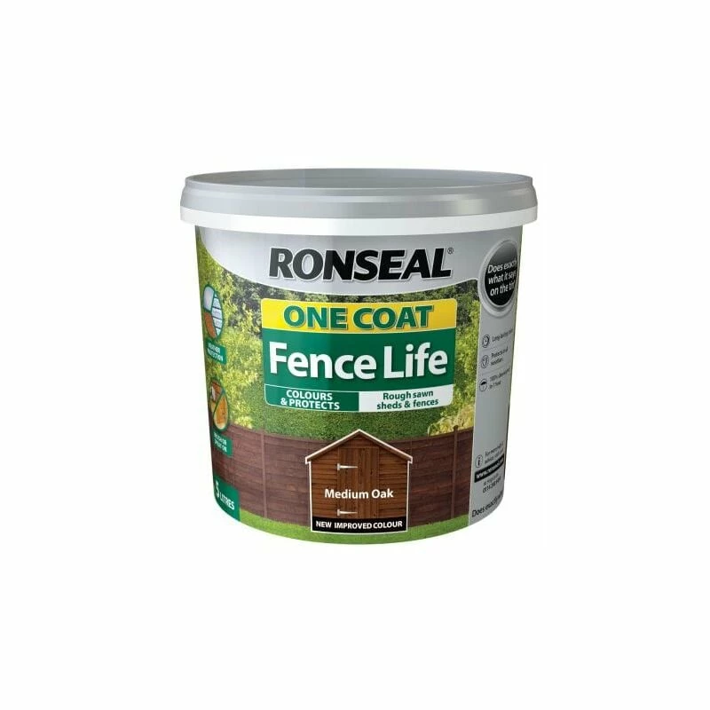 RONSEAL One Coat Fence Life Medium Oak 5 Litre RSLOCFLMO5L 4 RONSEAL One Coat Fence Life Medium Oak 5 Litre RSLOCFLMO5L - Image 2