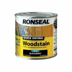 RONSEAL Quick Drying Woodstain Satin Ebony 250ml RSLQDWSE250
