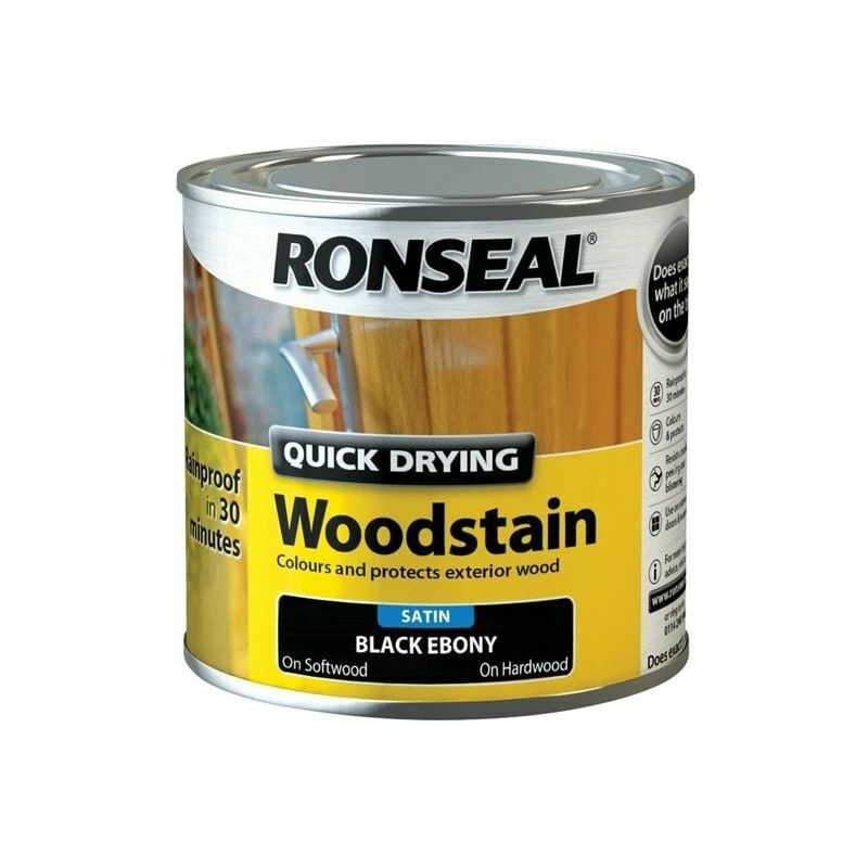RONSEAL Quick Drying Woodstain Satin Ebony 250ml RSLQDWSE250 3 RONSEAL Quick Drying Woodstain Satin Ebony 250ml RSLQDWSE250