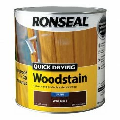 Ronseal 30945 Quick Drying Woodstain Satin Deep Mahogany 2.5 Litre