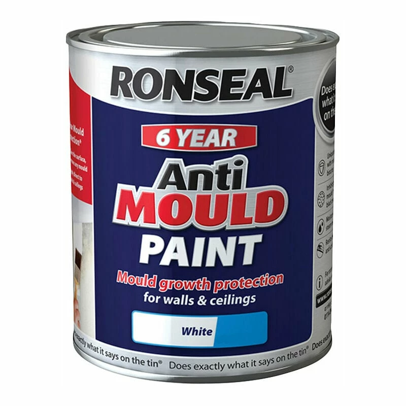 Ronseal 36624 6 Year Anti Mould Paint White Matt 2.5 Litre 3 Ronseal 36624 6 Year Anti Mould Paint White Matt 2.5 Litre