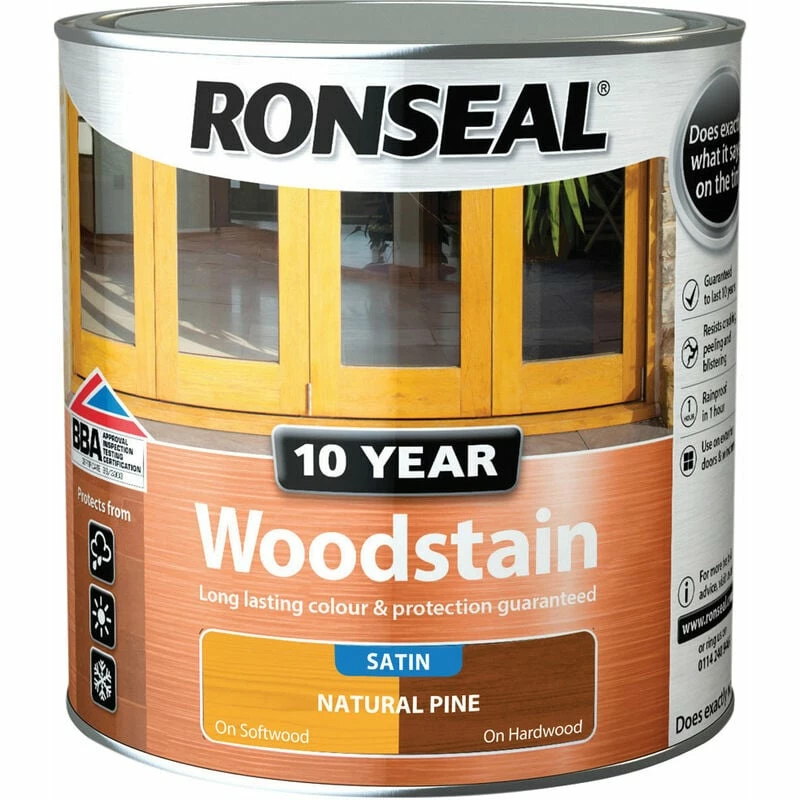 Ronseal 38688 10 Year Woodstain Natural Pine 2.5 Litre 3 Ronseal 38688 10 Year Woodstain Natural Pine 2.5 Litre
