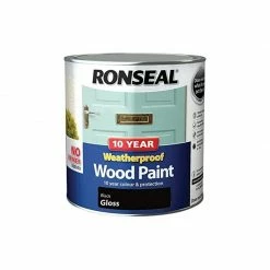 RONSEAL 38796 10 Year Weatherproof Paint 2.5l Black Gloss