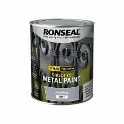 Ronseal Direct To Metal Paint Steel Grey Matt 750ml