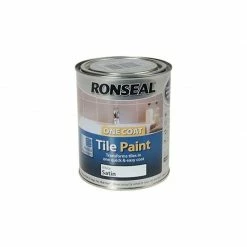 Ronseal One Coat Tile Paint White Satin 750ml