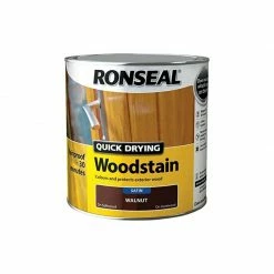 Ronseal QDWSSW25L 2.5 Litre Satin Finish Quick Dry Woodstain - Smoked Walnut