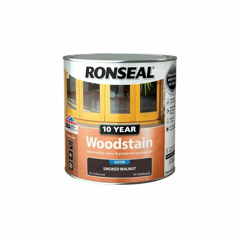 RONSEAL 10 Year Woodstain Smoked Walnut 2.5 Litre RSL10WSSW25L 4 RONSEAL 10 Year Woodstain Smoked Walnut 2.5 Litre RSL10WSSW25L - Image 2