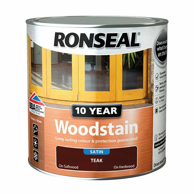 Ronseal RSL10WST25L 10 Year Woodstain Teak 2.5 Litre 3 Ronseal RSL10WST25L 10 Year Woodstain Teak 2.5 Litre