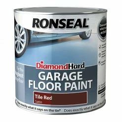 Ronseal RSLDHGFPR25L Diamond Hard Garage Floor Paint Tile Red 2.5 Litre