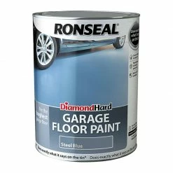 Ronseal RSLDHGFPSB5L Diamond Hard Garage Floor Paint Steel Blue 5 Litre