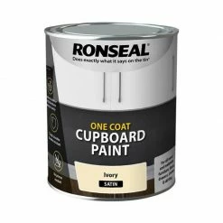 Ronseal RSLOCCIS750 One Coat Cupboard Paint Ivory Satin 750ml