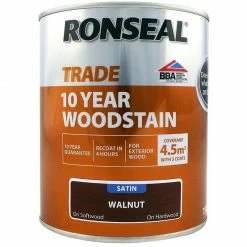 Ronseal Trade 10yr Woodstain - Walnut - 750ml