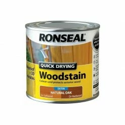 RONSEAL Woodstain Quick Dry Satin Natural Oak 250ml RSLQDWSNO250